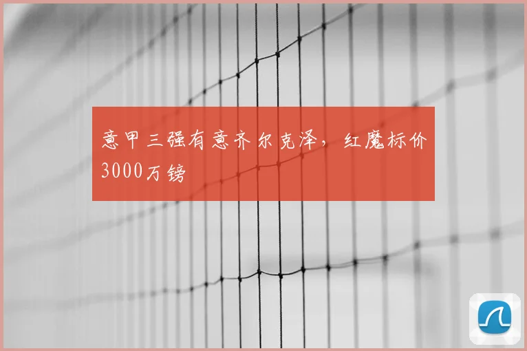 意甲三强有意齐尔克泽，红魔标价3000万镑